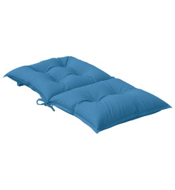 Coussins de chaise à dossier bas lot de 4 bleu mélangé tissu