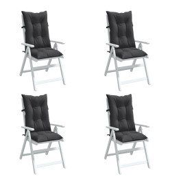 Coussins de chaise à dossier haut lot de 4 anthracite mélangé