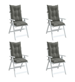 Coussins de chaise à dossier haut lot de 4 gris foncé mélangé