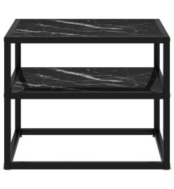 Table console Noir 50x40x40 cm Verre trempé