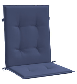 Coussins de chaise à dossier bas lot de 6 bleu marine tissu