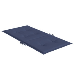 Coussins de chaise à dossier bas lot de 6 bleu marine tissu