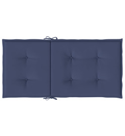 Coussins de chaise à dossier bas lot de 6 bleu marine tissu