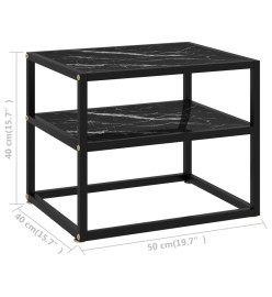 Table console Noir 50x40x40 cm Verre trempé