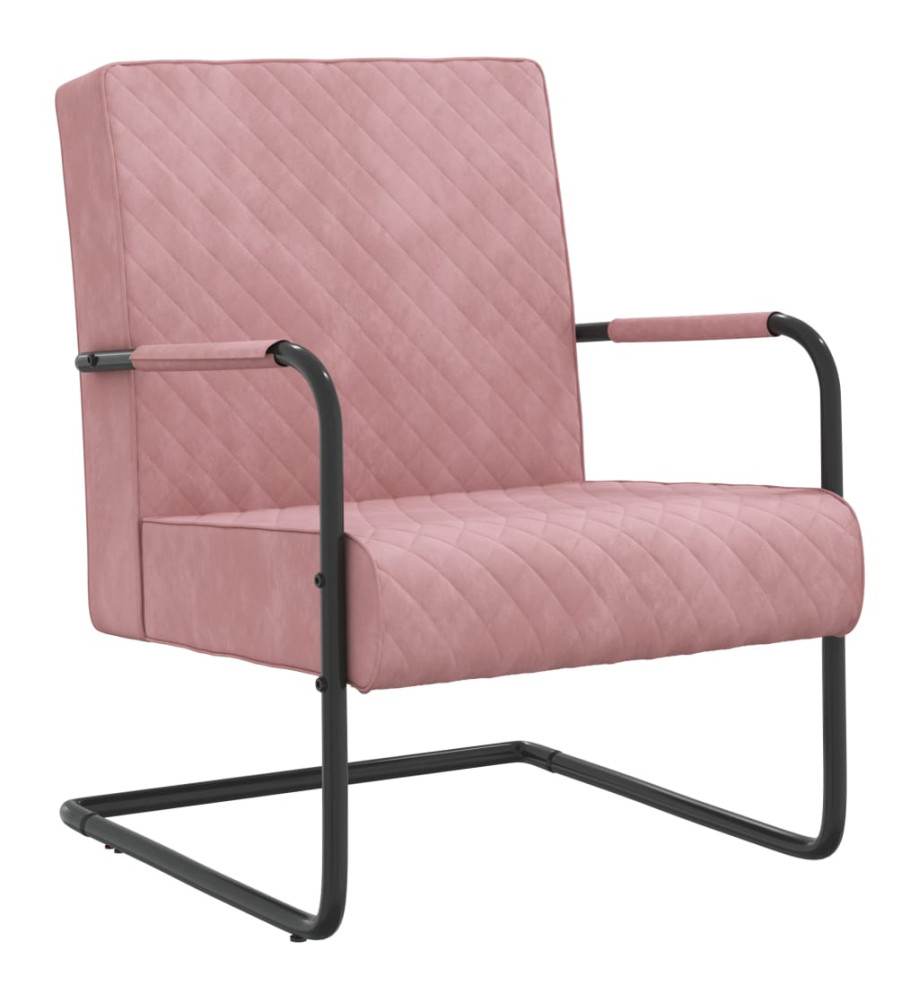 Chaise cantilever Rose Velours