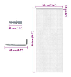 Moustiquaire de porte à chaîne 90x200 cm aluminium
