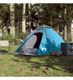 Tente de camping à dôme 4 personnes bleu imperméable