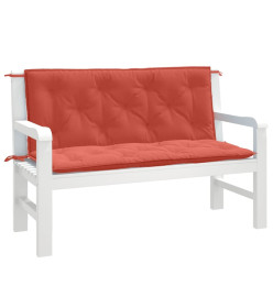 Coussins de banc de jardin lot de 2 rouge mélangé tissu