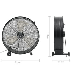 Ventilateur à tambour industriel 77 cm 240 W Noir