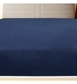 Draps-housses Jersey 2 pcs Bleu marine 100x200 cm Coton