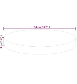 Dessus de table rond Ø50x4 cm Bois de chêne massif non traité