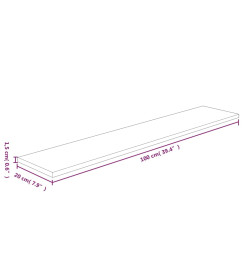 Panneau d'étagère 100x20x1,5 cm Bois de chêne massif non traité