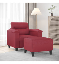 Fauteuil avec repose-pied Rouge bordeaux 60 cm Similicuir