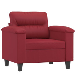 Fauteuil avec repose-pied Rouge bordeaux 60 cm Similicuir