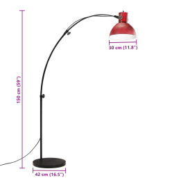 Lampadaire 25 W rouge délavé 150 cm E27