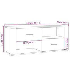 Meuble TV Chêne marron 100x35x40 cm Bois d'ingénierie