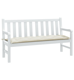 Coussin de banc de jardin crème mélangé 150x50x7 cm tissu