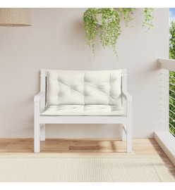 Coussins de banc de jardin lot de 2 crème mélangé tissu