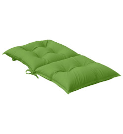 Coussins de chaise à dossier bas lot de 2 vert mélangé tissu