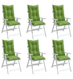 Coussins de chaise à dossier haut lot de 6 vert mélangé tissu