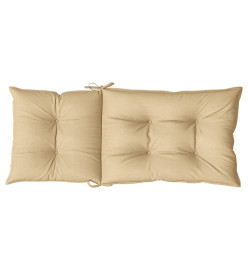 Coussins de chaise à dossier haut lot de 4 beige mélangé tissu