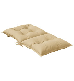 Coussins de chaise à dossier bas lot de 4 beige mélangé tissu