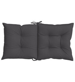 Coussins de chaise à dossier bas lot de 4 anthracite mélangé