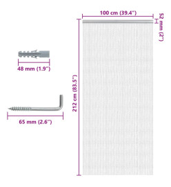 Moustiquaire de porte à chaîne 100x212 cm aluminium