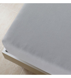 Draps-housses Jersey 2 pcs Gris 100x200 cm Coton