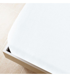 Draps-housses Jersey 2 pcs Blanc 90x200 cm Coton