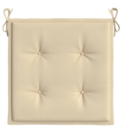 Coussins de chaise jardin lot de 4 beige 40x40x3cm tissu oxford