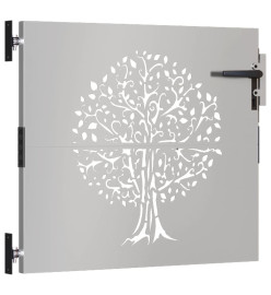 Portail de jardin 85x100 cm acier corten conception de l'arbre