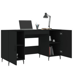 Bureau noir 140x50x75 cm bois d'ingénierie