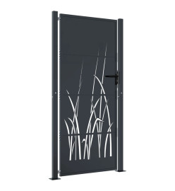 Portail de jardin anthracite 105x205cm acier conception d'herbe