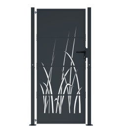 Portail de jardin anthracite 105x205cm acier conception d'herbe