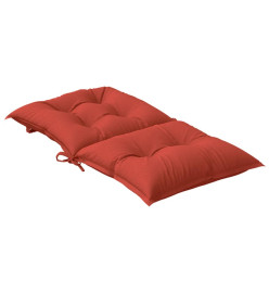 Coussins de chaise à dossier bas lot de 4 rouge mélangé tissu