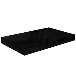 Étagère murale flottante Noir brillant 40x23x3,8 cm MDF