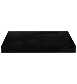 Étagère murale flottante Noir brillant 40x23x3,8 cm MDF