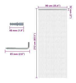 Moustiquaire de porte à chaîne 90x212 cm aluminium