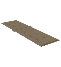 Coussin de chaise longue taupe mélangé (75+105)x50x3 cm tissu