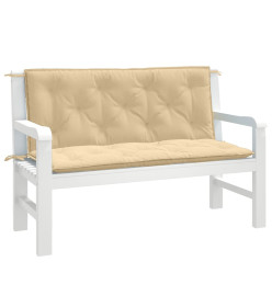 Coussins de banc de jardin lot de 2 beige mélangé tissu