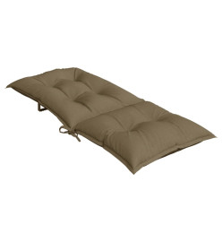 Coussins de chaise à dossier haut lot de 2 taupe mélangé tissu