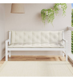 Coussins de banc de jardin lot de 2 crème mélangé tissu