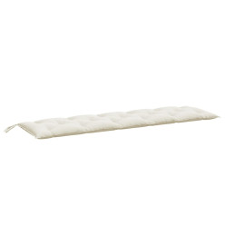 Coussins de banc de jardin lot de 2 crème mélangé tissu