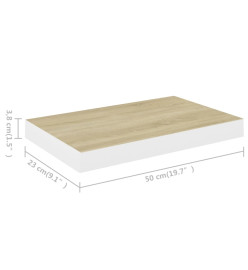 Étagères flottantes 4 pcs Chêne et blanc 50x23x3,8 cm MDF