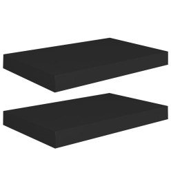 Étagères murales flottantes 2 pcs Noir 40x23x3,8 cm MDF