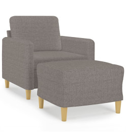 Fauteuil avec repose-pied Taupe 60 cm Tissu