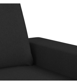 Fauteuil avec repose-pied Noir 60 cm Tissu