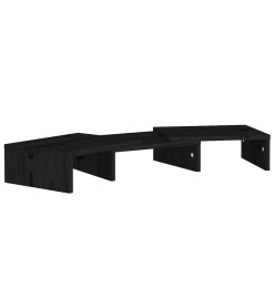 Support de moniteur Noir 60x24x10,5 cm Bois de pin solide