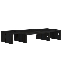 Support de moniteur Noir 60x24x10,5 cm Bois de pin solide